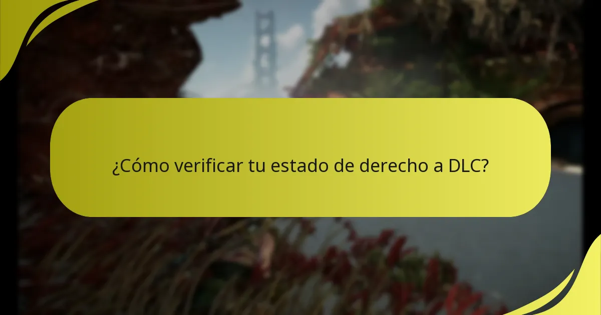 ¿Cómo verificar tu estado de derecho a DLC?